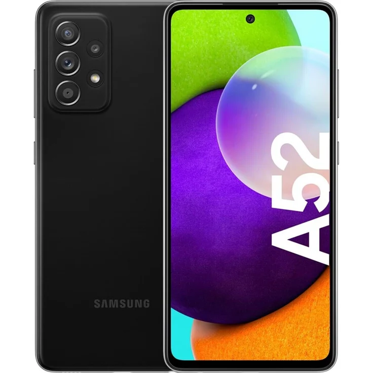 Samsung Galaxy A52 Smartphone 16,51cm (6,5 Zoll) AMOLED-Display, 128GB interner Speicher, 6GB RAM, Dual-SIM, Android, Awesome Black – Bild 1