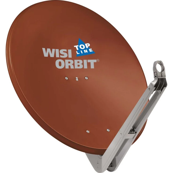 WISI Orbit Topline Satelliten Offset-Antenne OA85I in Rotbraun ? 85cm Reflektor aus Aluminium mit 40mm LNB-Halterung, Feedarm und Mastschellen ? Komplette Sat Antenne mit Montagezubehör – Bild 1