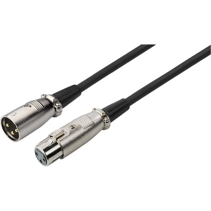 MONACOR MEC-100-SW Mikrofonkabel (XLR-Stecker - XLR-Kupplung) 1m, schwarz