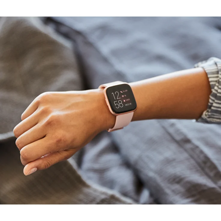 Fitbit Versa 2 Smartwatch Unisex, Einheitsgröße, Aluminiumgehäuse, Creme/Kupferrosé – Bild 8