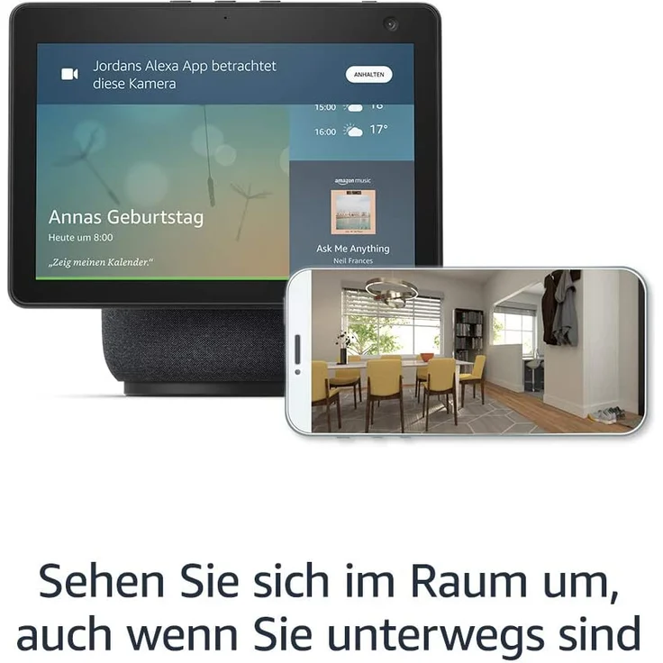 Amazon Echo Show 10 (3. Generation), hochauflösendes Smart Display mit Bewegungsfunktion und Alexa, Anthrazit – Bild 3