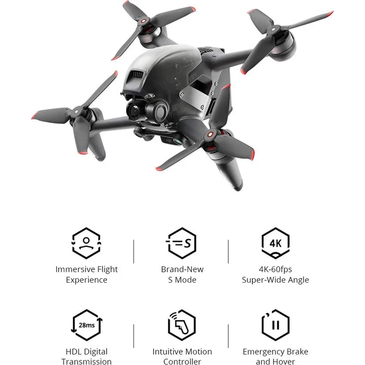 DJI FPV COMBO Quadrocopter RtF Profi, Kameraflug, GPS-Funktion, FPV Race , schwarz/grau – Bild 4