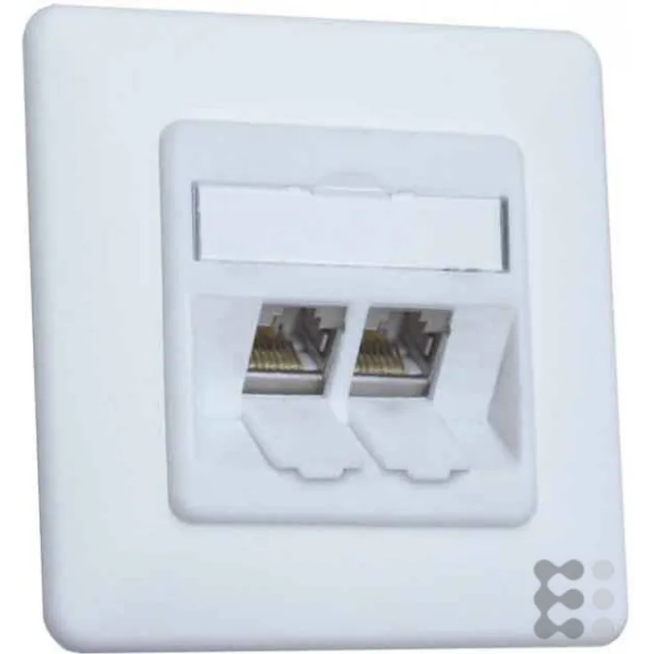 Metz Connect Anschlussdose, Cat.6A TN E-DATmod-2UP-rws 2xRJ45,UP,rws Kommunikationsanschlussdose Kup