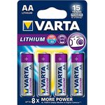 VARTA Lithium AA Mignon LR06 Batterien, ideal für Digitalkamera Spielzeug GPS Geräte Sport- und Outdoor-Einsätze (4er Pack)