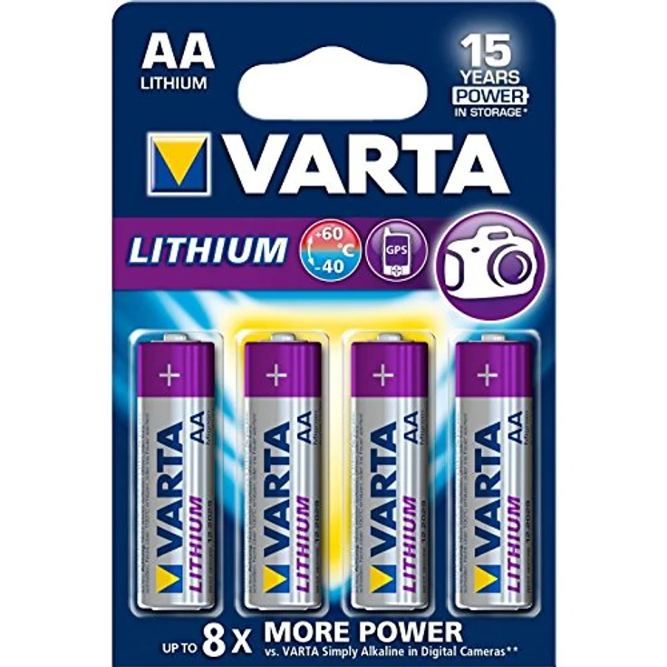 VARTA Lithium AA Mignon LR06 Batterien, ideal für Digitalkamera Spielzeug GPS Geräte Sport- und Outdoor-Einsätze (4er Pack) – Bild 1
