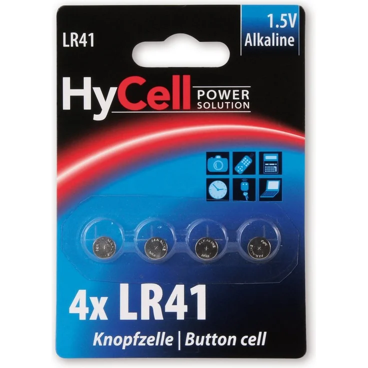 HYLL 1516-0025 HyCell Alkaline Knofpzelle LR41 1,5V, V3GA, LR41-192 Akku-Set – Bild 1