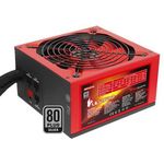Mars Gaming MPVU750 - PC-Gaming-Netzteil (750W, 80 plus Silber, aktive PFC, semi-modulare Verkabelung, 10 Schutzsysteme, rote LED-Beleuchtung, 14cm Lüfter), rot