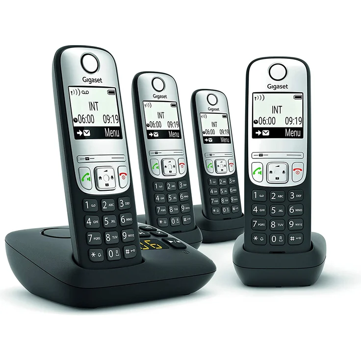 Gigaset A690A Quattro, Schnurloses Telefon mit AB, schwarz – Bild 1