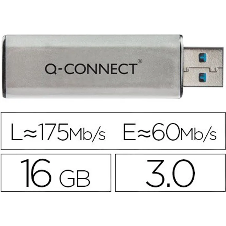 Q-Connect 16 GB USB 3.0 Slider Flash Drive