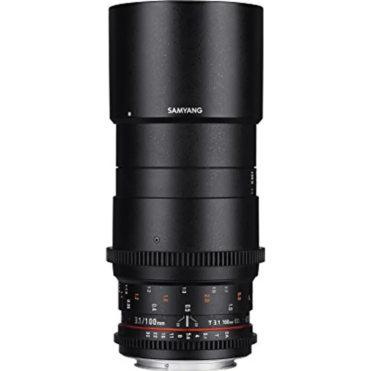 Samyang 100-3,1 Objektiv Makro Video DSLR Sony E manueller Fokus Videoobjektiv 0,8 Zahnkranz Gear, Makroobjektiv schwarz