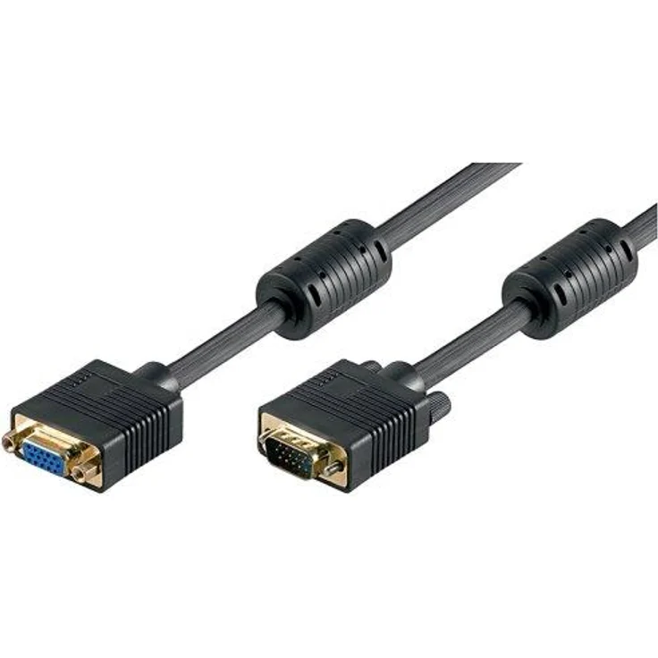 Wentronic goobay - VGA-Verlängerungskabel - HD-15 (W) bis HD-15 (M) - 3,0m - Daumenschrauben - Schwarz (50486) – Bild 1