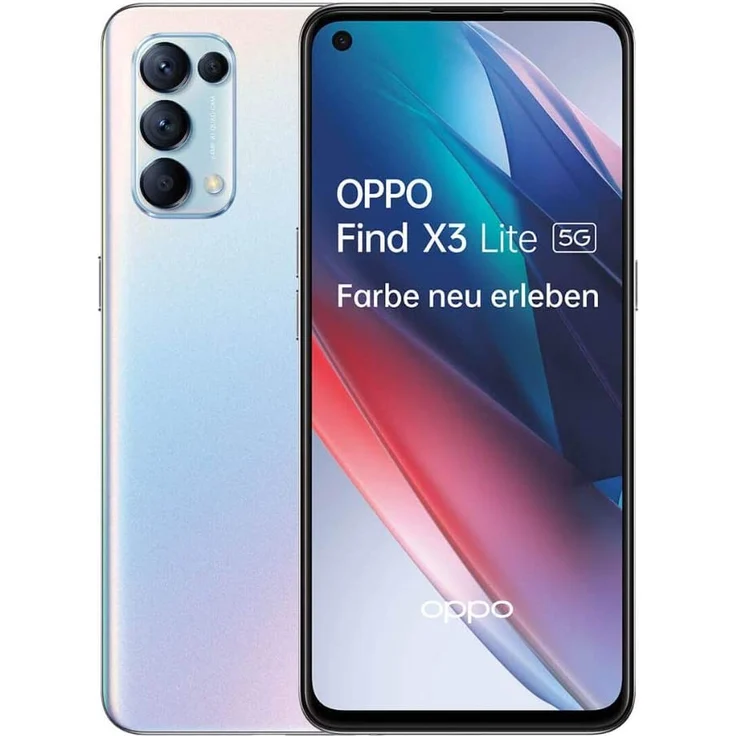 Oppo Find X3 Lite 5G Smartphone 16,26cm (6,4 Zoll) AMOLED-Display, 128GB interner Speicher, 8GB RAM, Dual-SIM, Android, Galactic Silver – Bild 1