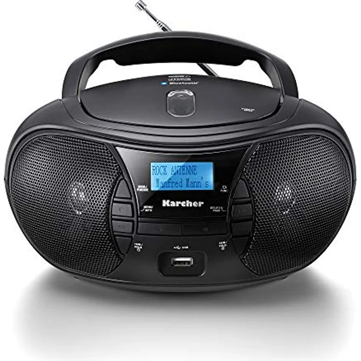 Karcher RR 5028D tragbares CD Radio (CD-Player, DAB+ Radio, Bluetooth, Batterie-Netzbetrieb, USB) schwarz – Bild 1