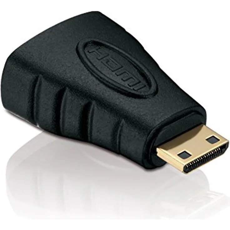 HDSupply HA030 Mini HDMI Stecker auf HDMI Buchse Adapter (vergoldet, FullHD, 1080p) schwarz