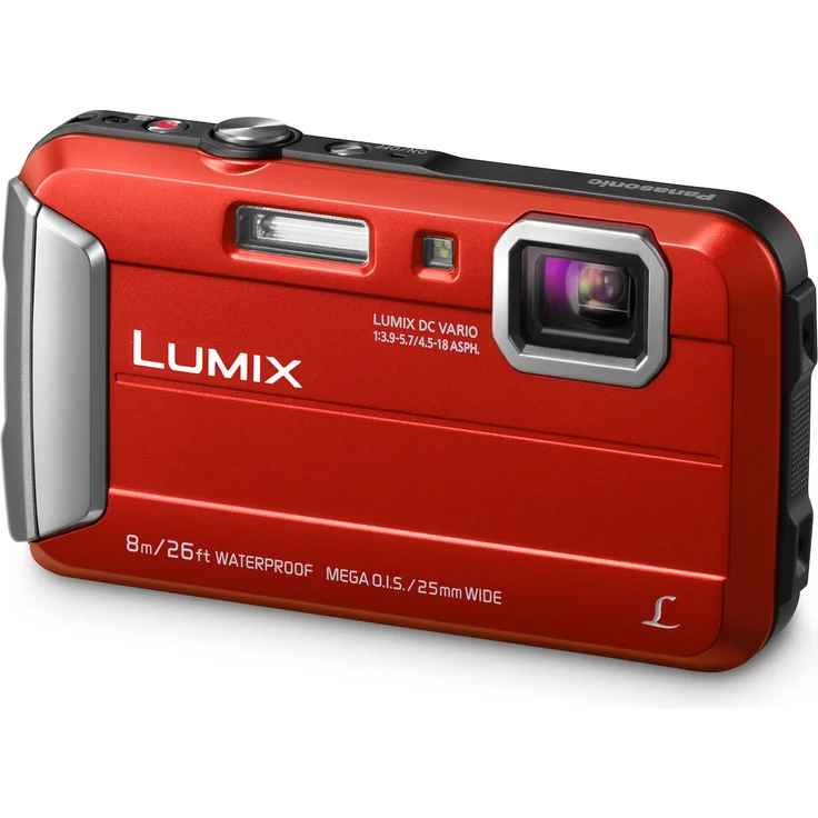 Panasonic LUMIX DMC-FT30EG-R Outdoor Kamera (16,1 MP, 4x opt. Zoom, 2,6 Zoll LCD-Display, wasserdicht bis 8 m, USB, rot) – Bild 1