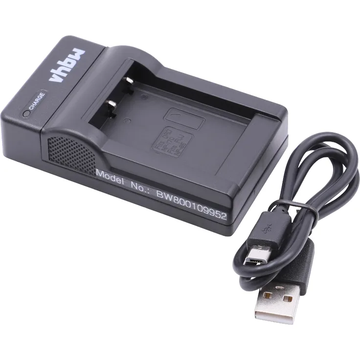 vhbw USB Akkuladegerät kompatibel mit Tevion DV-23 HD Digitalkamera, Camcorder, Action Cam-Akku - Ladeschale