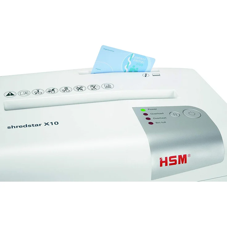 HSM shredstar X10 Aktenvernichter, Sicherheitsstufe P-4, 10 Blatt (Partikelschnitt) mit CD-Schredder – Bild 3