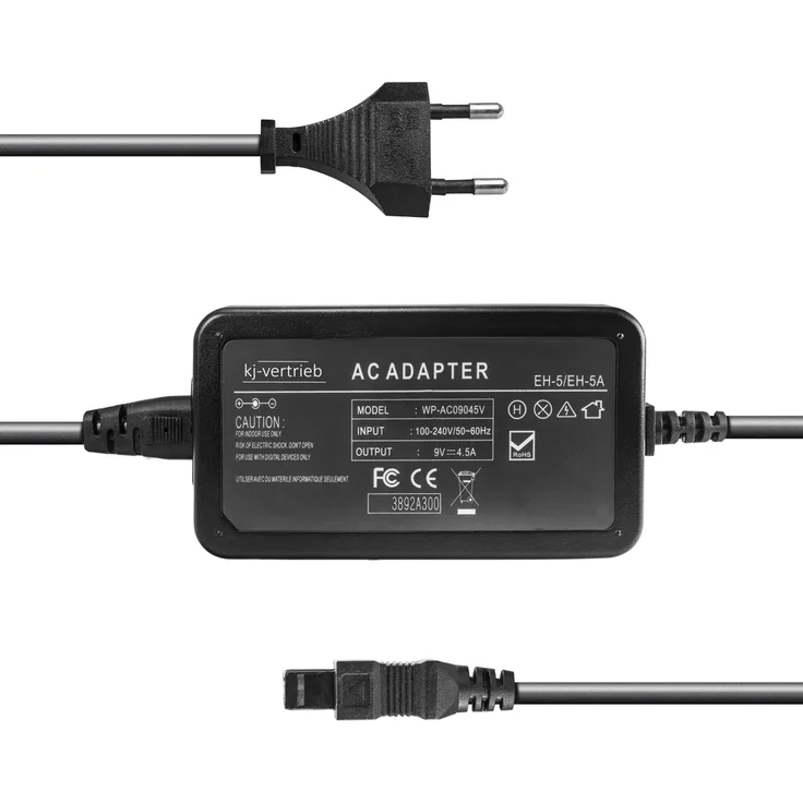 kj-vertrieb Netzteil für Nikon D50, D70, D70s, D80, D90, D100, D300, D300s, D700 - ersetzt EH-5, EH5, EH5a, EH-5a - 9V 4,5A