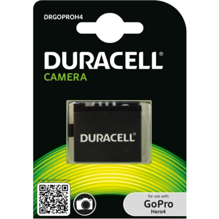 Duracell Akku für GoPro Hero 4 AHDBT-401, Farbe: Schwarz, DRGOPROH4-X2, 2 Stück