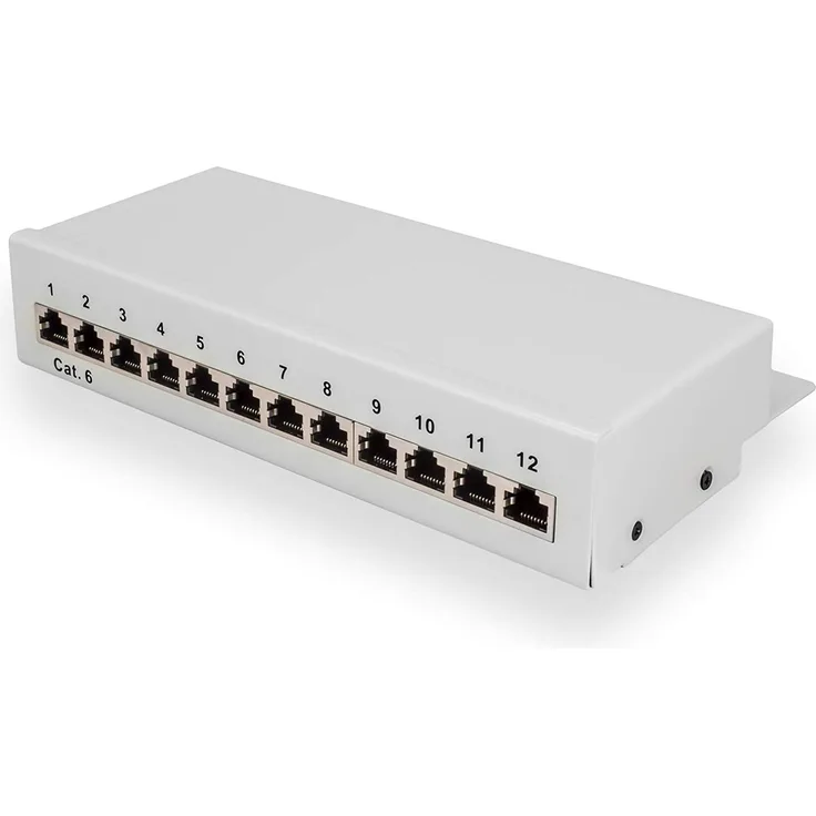 Patchpanel 12 Port CAT.6 - WEISS