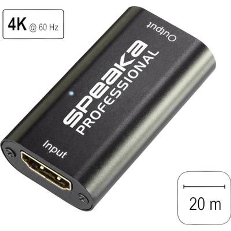 SpeaKa Professional HDMI? Repeater über Signalkabel 20 m (SP-6706948)