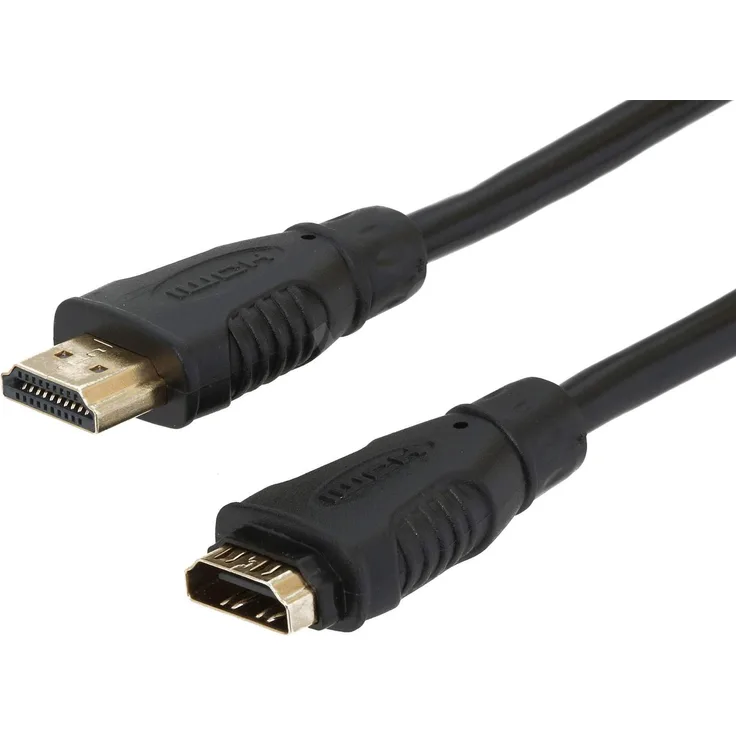 PremiumCord 4K High Speed HDMI Verlängerungskabel 5 m, Video 4K 2160p, FULL HD 1080p, Deep Color, 3D, ARC, HDR, Dolby TrueHD, 10,2Gbps, vergoldete Anschlüsse, schwarz