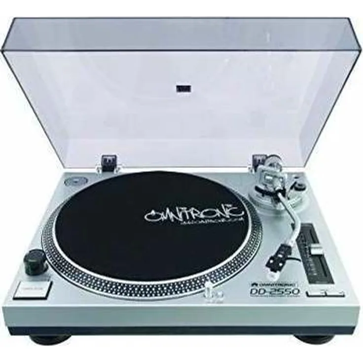 Omnitronic DD-2550 USB-Plattenspieler silber | Direktgetriebener DJ-Plattenspieler mit Phono--Line-Umschaltung und USB-Schnittstelle | Digitalisieren Sie in wenigen Schritten Ihre alten Vinyl-Schätze