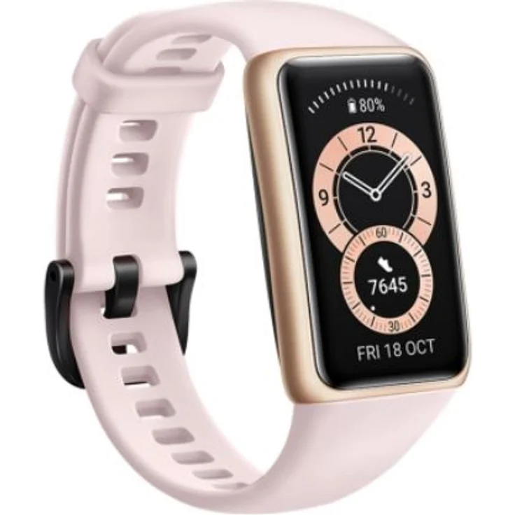 Huawei Band 6 Fitness-Tracker Damen, 43 x 25,4mm, Kunststoffarmband, Sakura Pink – Bild 1