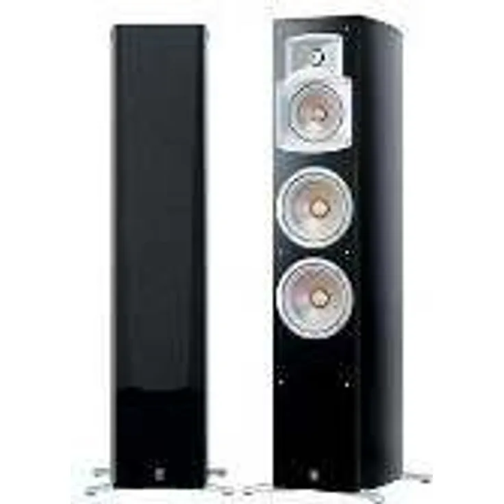 Yamaha NS 555 Stand Lautsprecher System (3-Wege Bassreflex, Waveguidehorn, 100W) klavierlackschwarz, 1 Stück Front-Lautsprecher - 100 Watt - schwarz