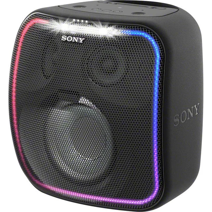 Sony SRS-XB501G Bluetooth-Lautsprecher mit Lichteffekten, Subwoofer, Mikrofon, wasserdicht, schwarz