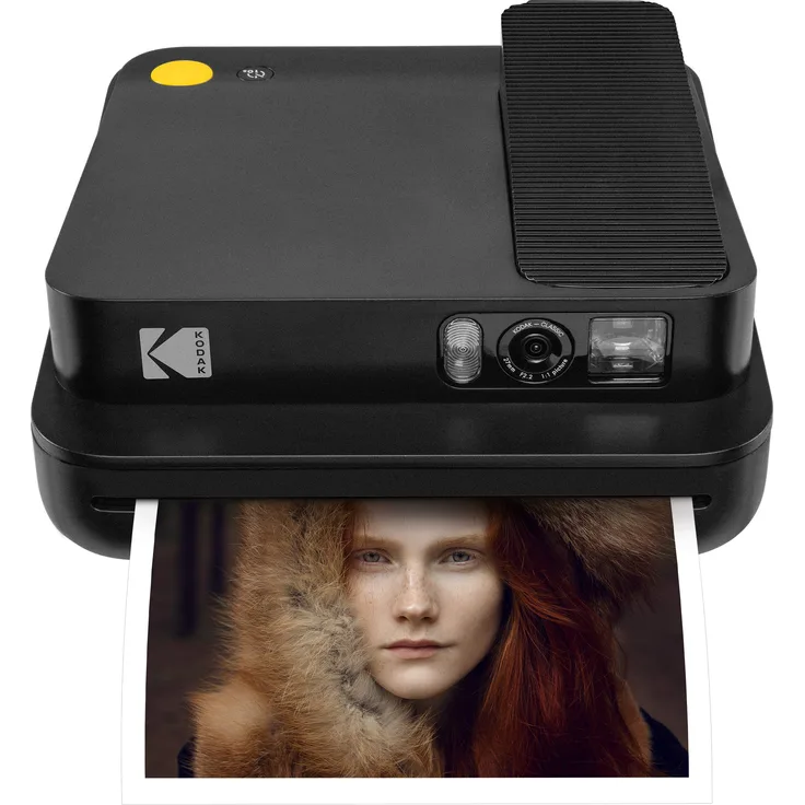 KODAK Smile Classic Sofortbilddigitalkamera + Bluetooth (Schwarz), 16MP, 35 Drucke-Aufladung – Starter-Pack 3,5 x 4,25 Zoll Zink-Papier, Sticker-Frames-Edition