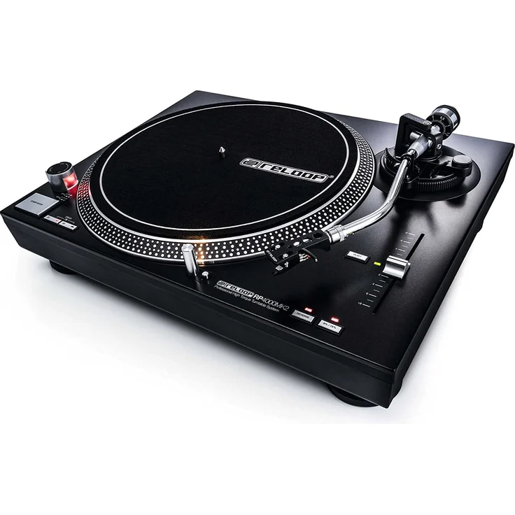 Reloop RP-4000 MK2 - DJ Plattenspieler mit starkem Torque Direktantrieb, Inkl. Plattenteller, OM Black Tonabnehmersystem, Headshell, Slipmat und Gegengewicht, schwarz – Bild 7