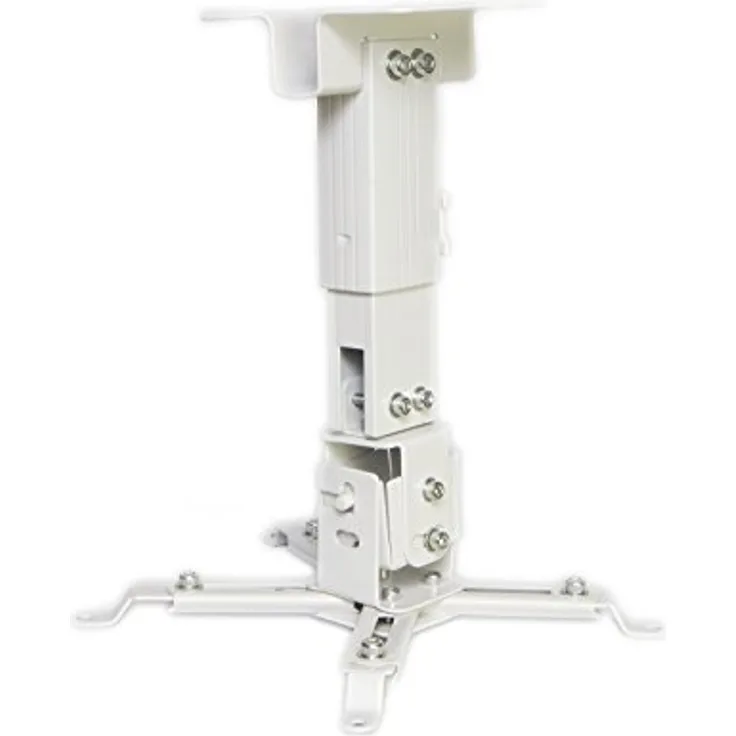 Luxburg Universal Projektor Aluminium Deckenhalterung Kit, 10-20 cm hält bis zu 15 kg 30 Grad Neigung, weiß