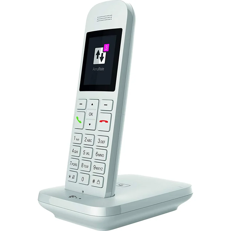 Telekom Sinus 12 Festnetz Telefon schnurlos, 5 cm Farbdisplay, beleuchtete Tastatur, anschlussunabhängige Nutzung an allen handelsüblichen Routern und Standardanschlüssen, Analog-Telefon mit Basis, weiß – Bild 2