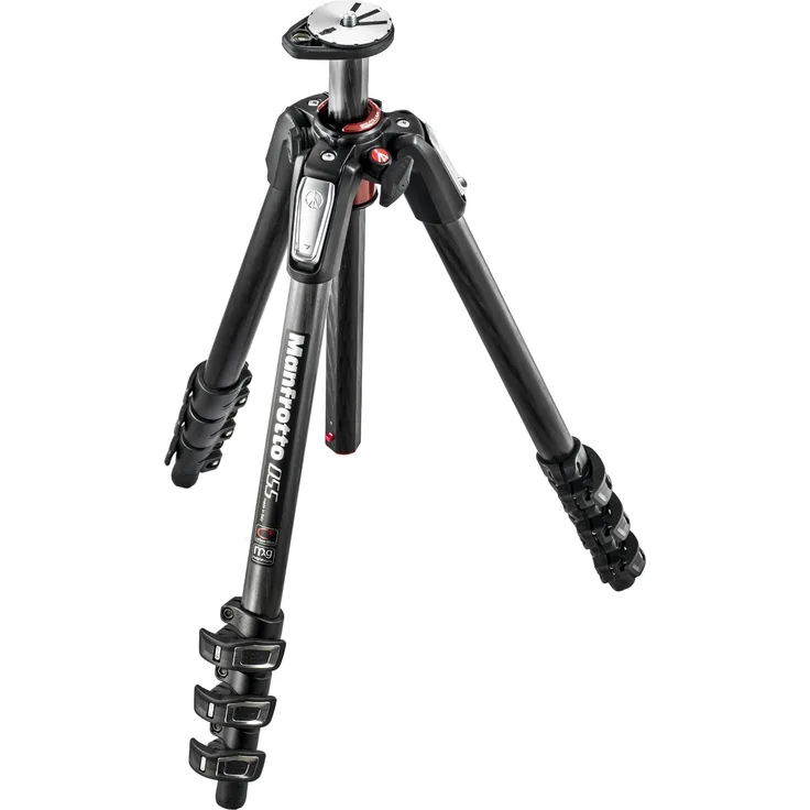 Manfrotto MT055CXPRO4 055 Carbon Stativ (mit 4 Segmenten), schwarz