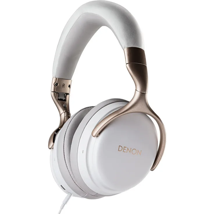 Denon AH-GC25NC Kopfhörer mit Noise Cancelling, Mikrofon, weiß