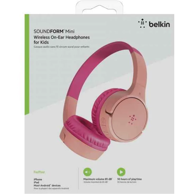 Belkin AUD002BTPK Soundform Mini-On-Ear Kinder, pink