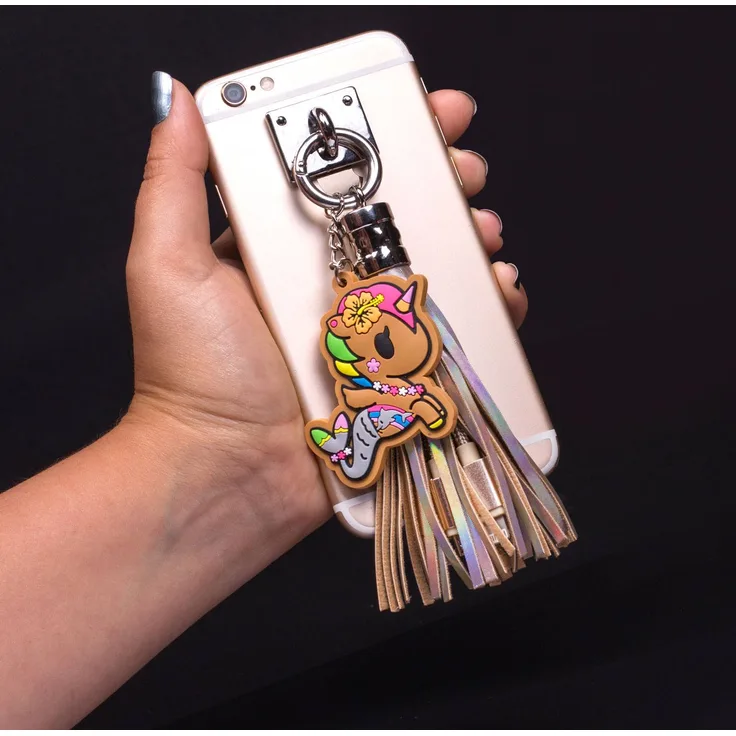 Tokidoki USB Ladekabel 3in1 mit Schlüsselanhänger Glitter Tassel