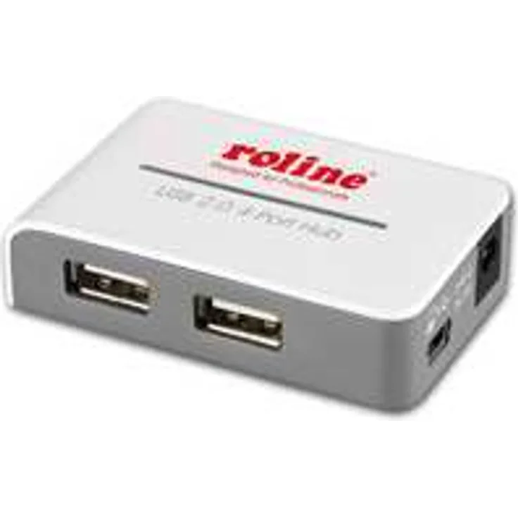 ROLINE USB 2.0 Hub (4-Port) mit Netzteil weiß-schwarz