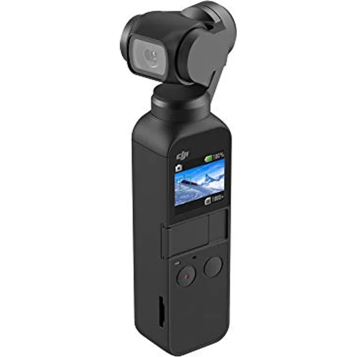 DJI Osmo Pocket, 3-Achsen Gimbal-Bildstabilisierung (1/2.3 Zoll Sensor mit 80° Sichtfeld und F2.0 Blende, Videoaufnahmen mit bis zu 4K Ultra HD bei 60 fps und 100 Mbit-s)