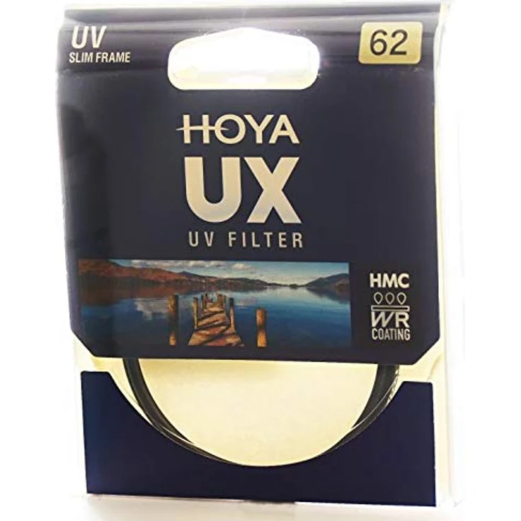 Hoya UX UV Filter 62 mm, UV Schutzfilter, 10fach-Vergütung zur Reflexunterdrückung, wasserabweisend, sehr gute Glasqualität mit dünner Aluminiumfassung
