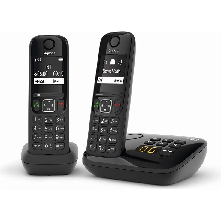 Gigaset AS690A Duo Mobiles schnurloses Telefon mit Freisprecheinrichtung Hohe Qualität, schwarz – Bild 1