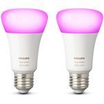 Philips Hue White & Color Ambiance E27 LED Lampe Doppelpack, dimmbar, bis zu 16 Millionen Farben, steuerbar via App, kompatibel mit Amazon Alexa (Echo, Echo Dot), 2 Stück