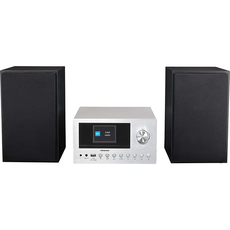 MEDION LIFE P85003 Micro Audio System DAB+ UKW Radio bluetooth cd usb schwarz, silber – Bild 4
