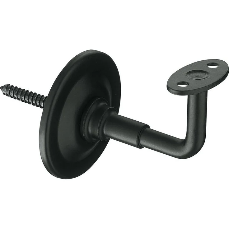 MS BESCHLÄGE Handlaufhalter Stangenhalter Geländerhalter Wandhalter Schwarz Metall 70mm – Bild 1