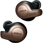 Jabra Elite 65t In-Ear Kopfhörer mit Bluetooth, Mikrofon, geeignet für Sport, Kupfer, spritzwassergeschützt, schwarz