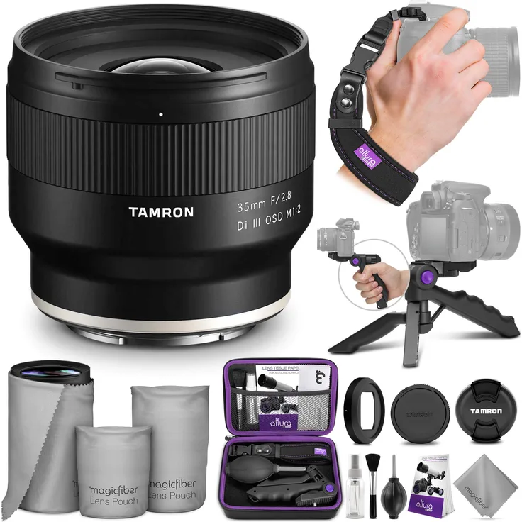 Tamron 35 mm f/2.8 Di III OSD M 1:2 Objektiv für Sony E mit Altura Photo Essential Accessory Bundle
