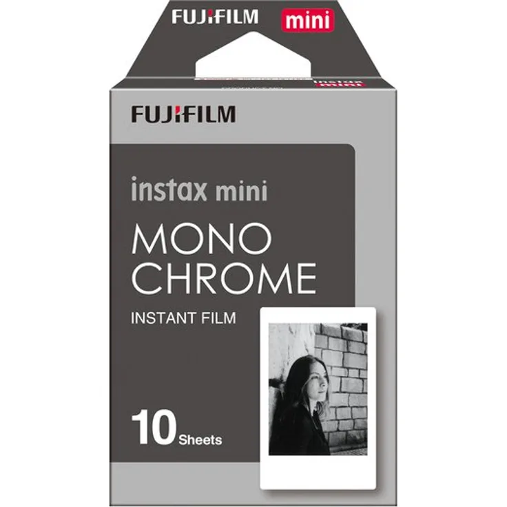 Fujifilm Instax Mini Instant Film, Monochrom, Einzelpackung