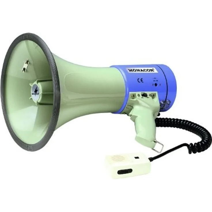 MONACOR TM-27 Megafon mit Lautstärkeregler und Sprech-Feststelltaste, leistungsstarke Flüstertüte mit 119-dB Schalldruck