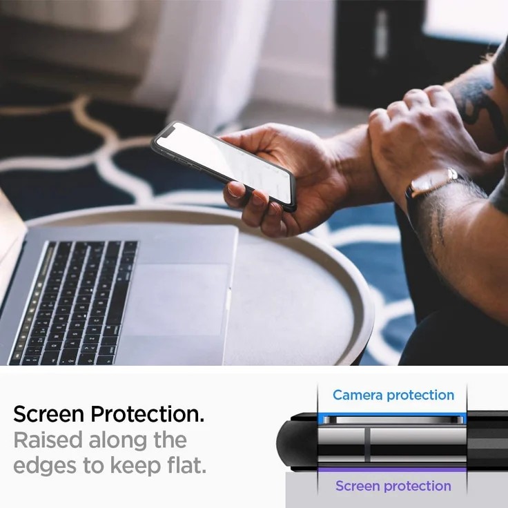 Spigen Rugged Armor Hülle, geeignet für Apple iPhone 11, robuste TPU Silikon Schutzhülle, stylisch, Karbon Handyhülle Case, Matte Black, Handy-Schutzhülle, schwarz (076CS27183) – Bild 4